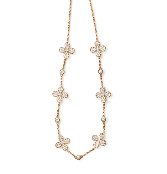 Floral Blossom Necklace With Earrings