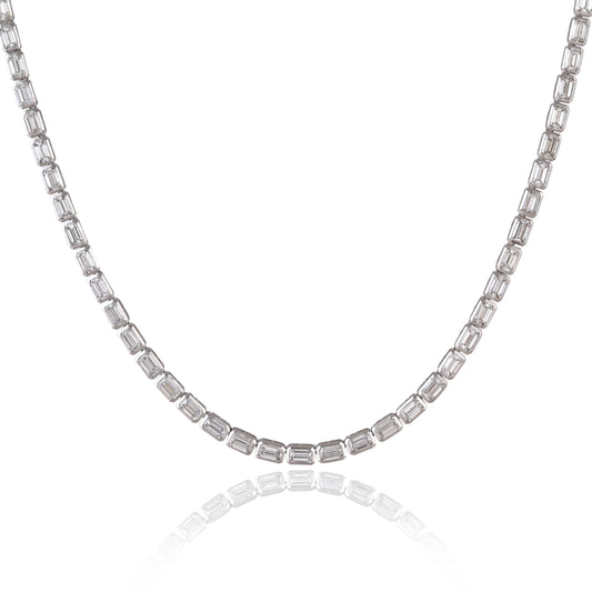 Emerald-Cut Line Necklace