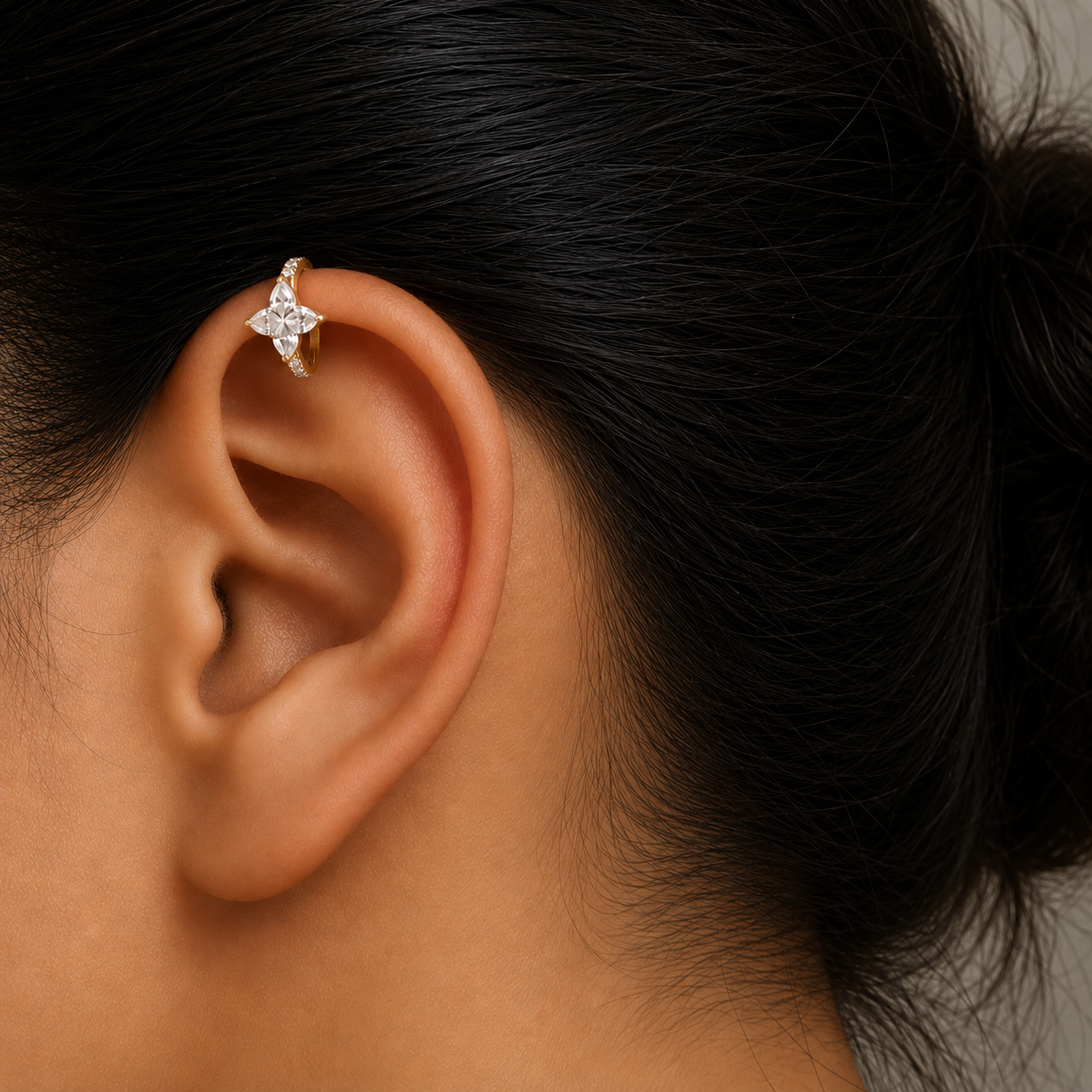 Golden Petals Hoops