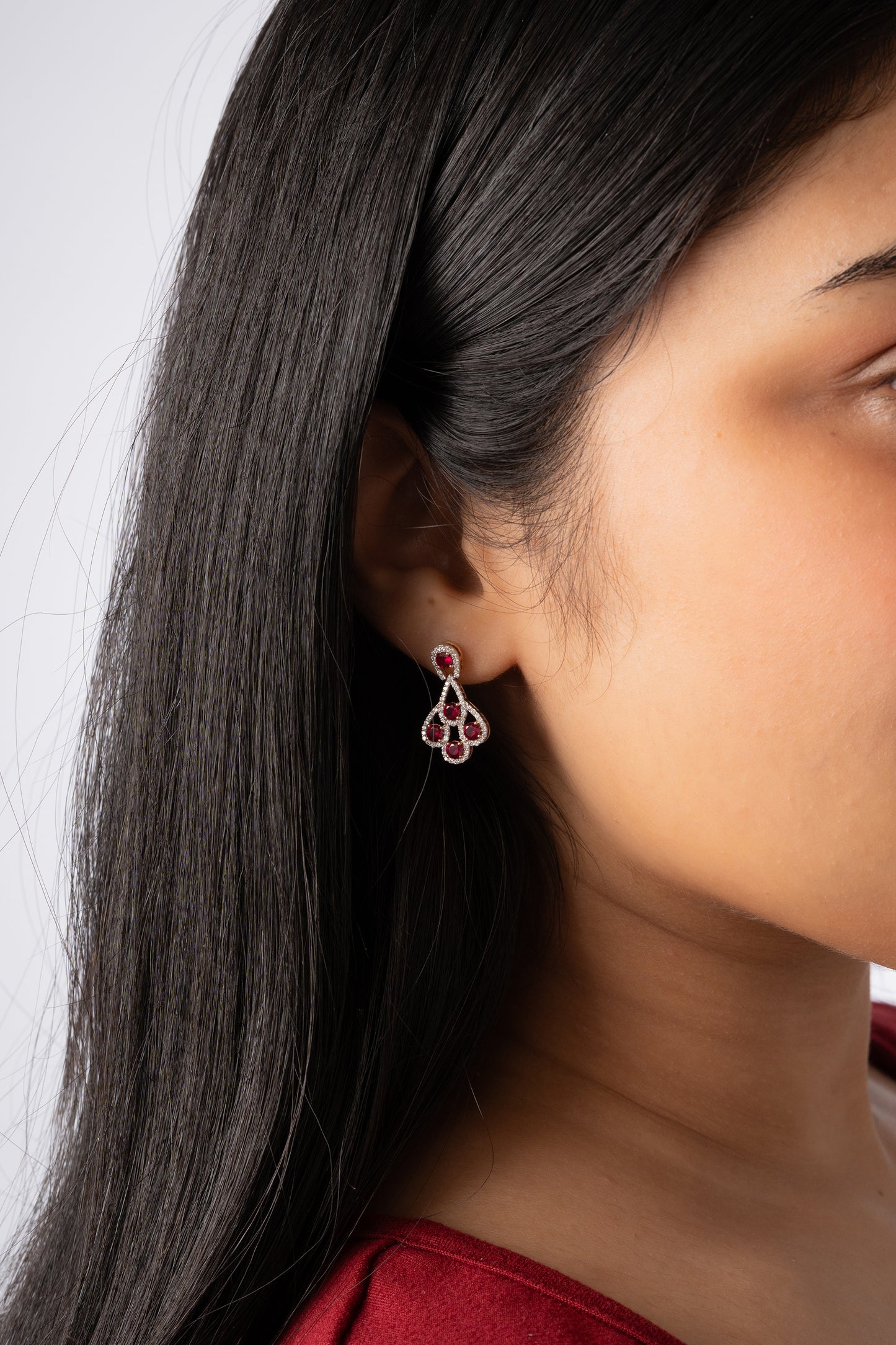 Rosy Halo Earring