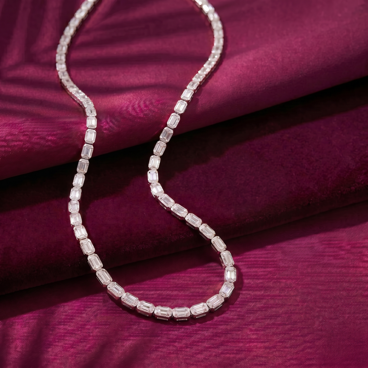 Emerald-Cut Line Necklace