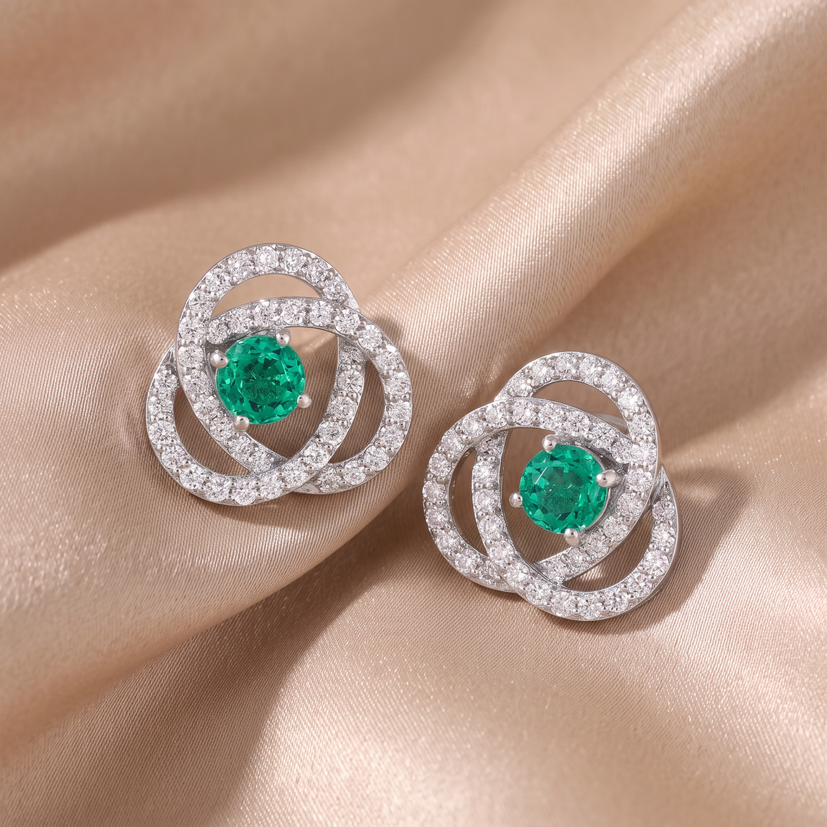 Emerald Orbit Studs