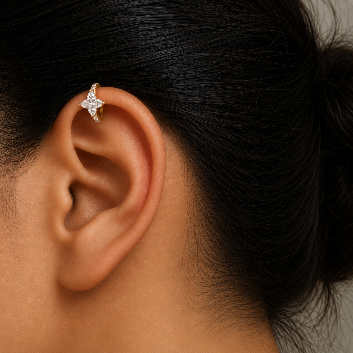 Golden Petals Hoops