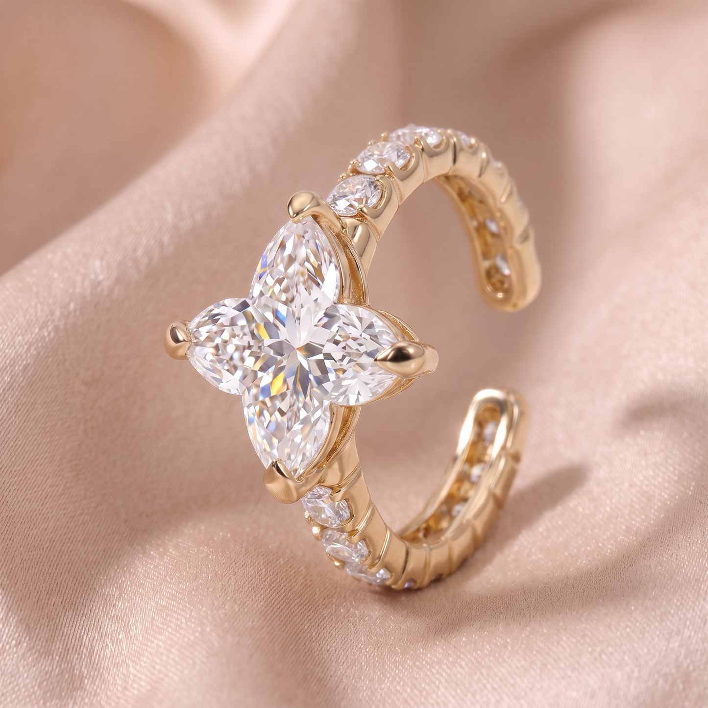 Golden Petals Hoops